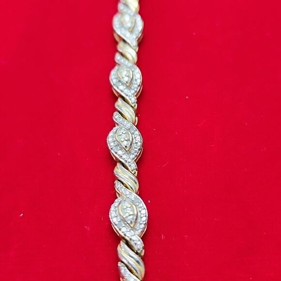 BRKRN Vintage Signed Two Tone Bracelet - Picture 2 of 4